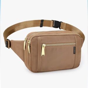 ZORFIN Fanny Pack Belt Bag 5 Zipper Pockets Crossbody Bag with Adjustable Belt